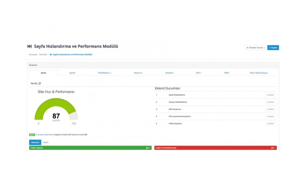 Opencart Performans & Hızlandırma Modülü